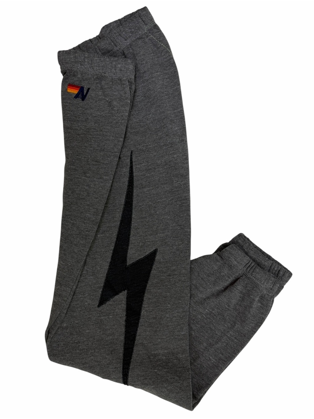 Aviator Nation Bolt Sweatpants Womens Small Heather Grey Logo Fleece Jogger USA